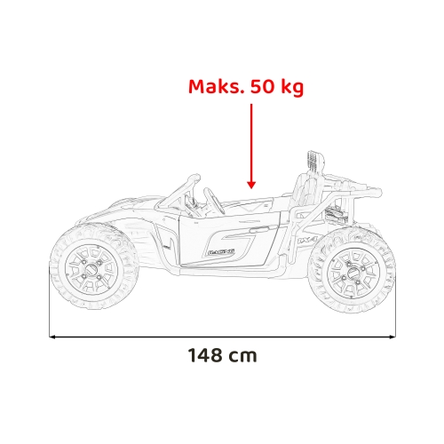 Buggy Racing 5 pojazd 2x200W czerwony na akumulator JS3168.CR
